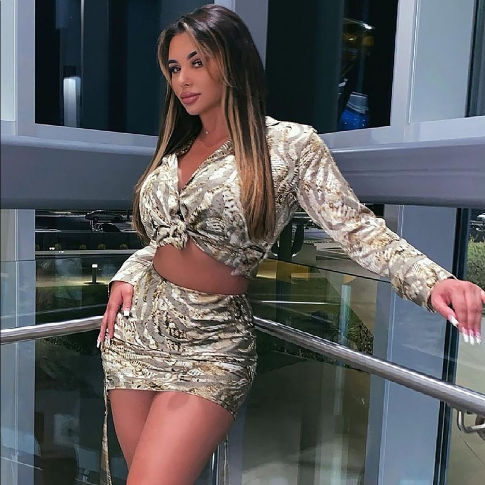 SATIN ANIMAL PRINT TWO PIECE 🔥🔥
